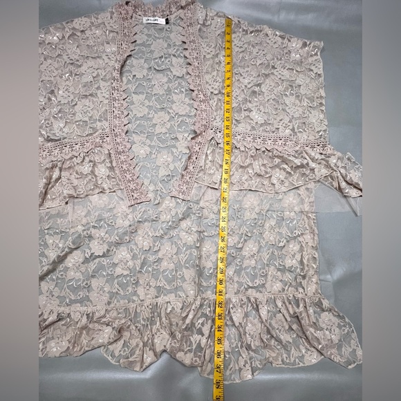 Origami by Vivien Floral Lace Hi Low Duster Boho Fairy Whimsy One Size - Picture 11 of 12